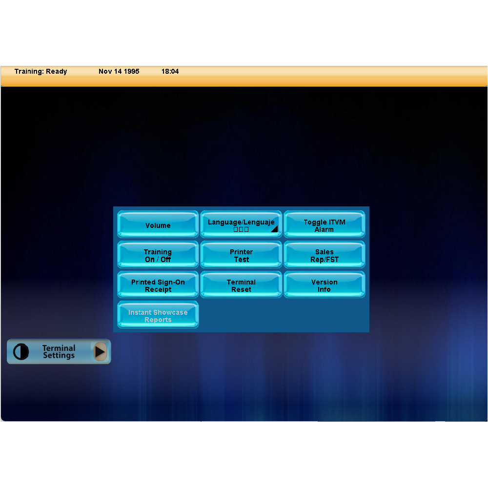 Terminal Settings Screen H1000