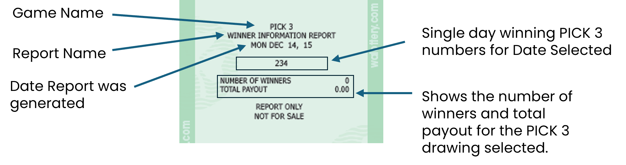 p3 winning number report